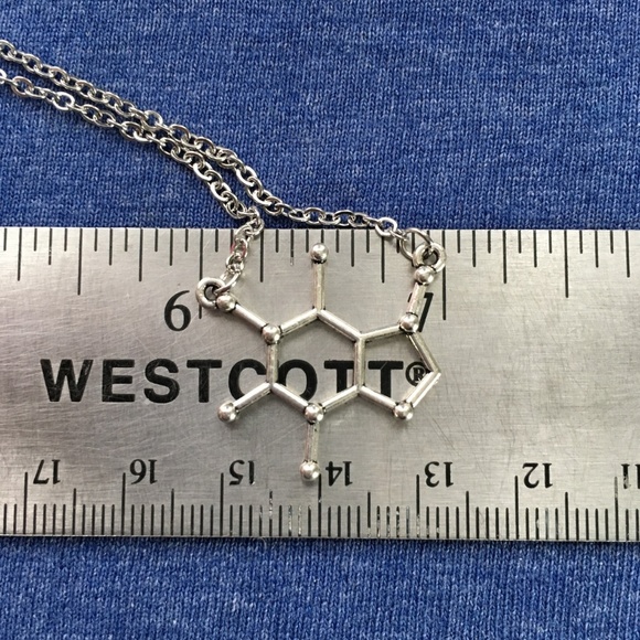 ☕ Coffee Caffeine Molecule Pendant Necklace Tea Stainless Steel Handmade 4for$20 - Picture 3 of 6